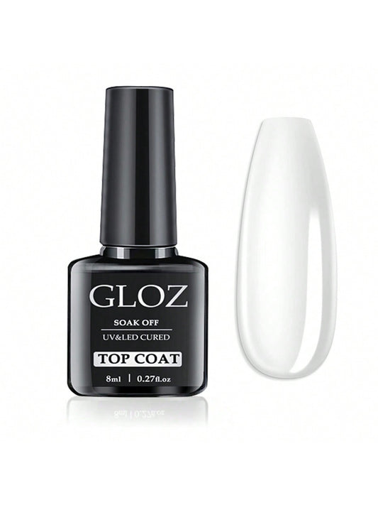 GLOZ Gel Nail Polish Top Coat- No Wipe Top Coat, High Gloss Shiny Long Lasting Top Gel For Clear Nail Gel And Acrylic Nails, For Home DIY And Nail Salon - Hanmeimei