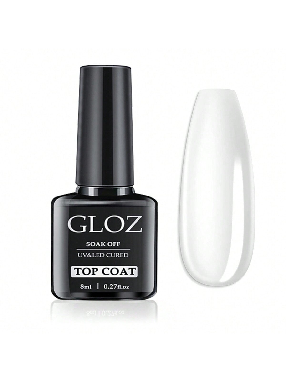 GLOZ Gel Nail Polish Top Coat- No Wipe Top Coat, High Gloss Shiny Long Lasting Top Gel For Clear Nail Gel And Acrylic Nails, For Home DIY And Nail Salon - Hanmeimei