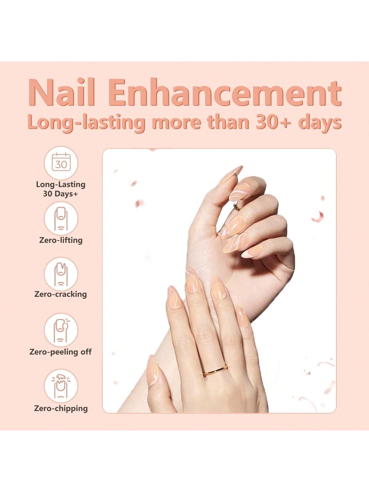 GLOZ Builder Nail Gel, 8-In-1 Cover Nude Gel Builder, Hard Gel Builder For Nails Strengthener Extension Gel Rubber Base Gel Polish Rhinestone False Nail Tips Glue Gel In A Bottle For Nail Art - Hanmeimei