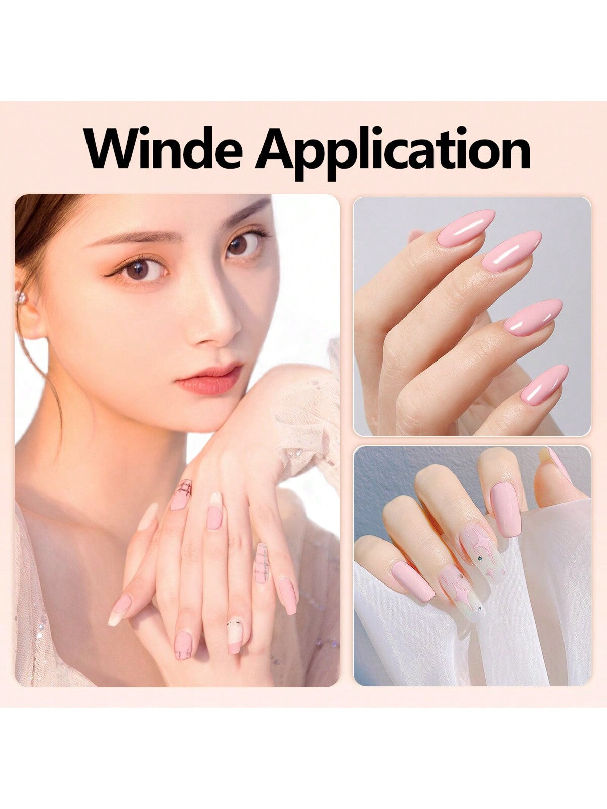 GLOZ Builder Nail Gel, 8-In-1 Pink Gel Builder For Nails, LED Hard Gel Builder Nail Strengthener Color Base Gel Extension Gel Rhinestone False Nail Tips Glue Gel In A Bottle, Gift For Women - Hanmeimei