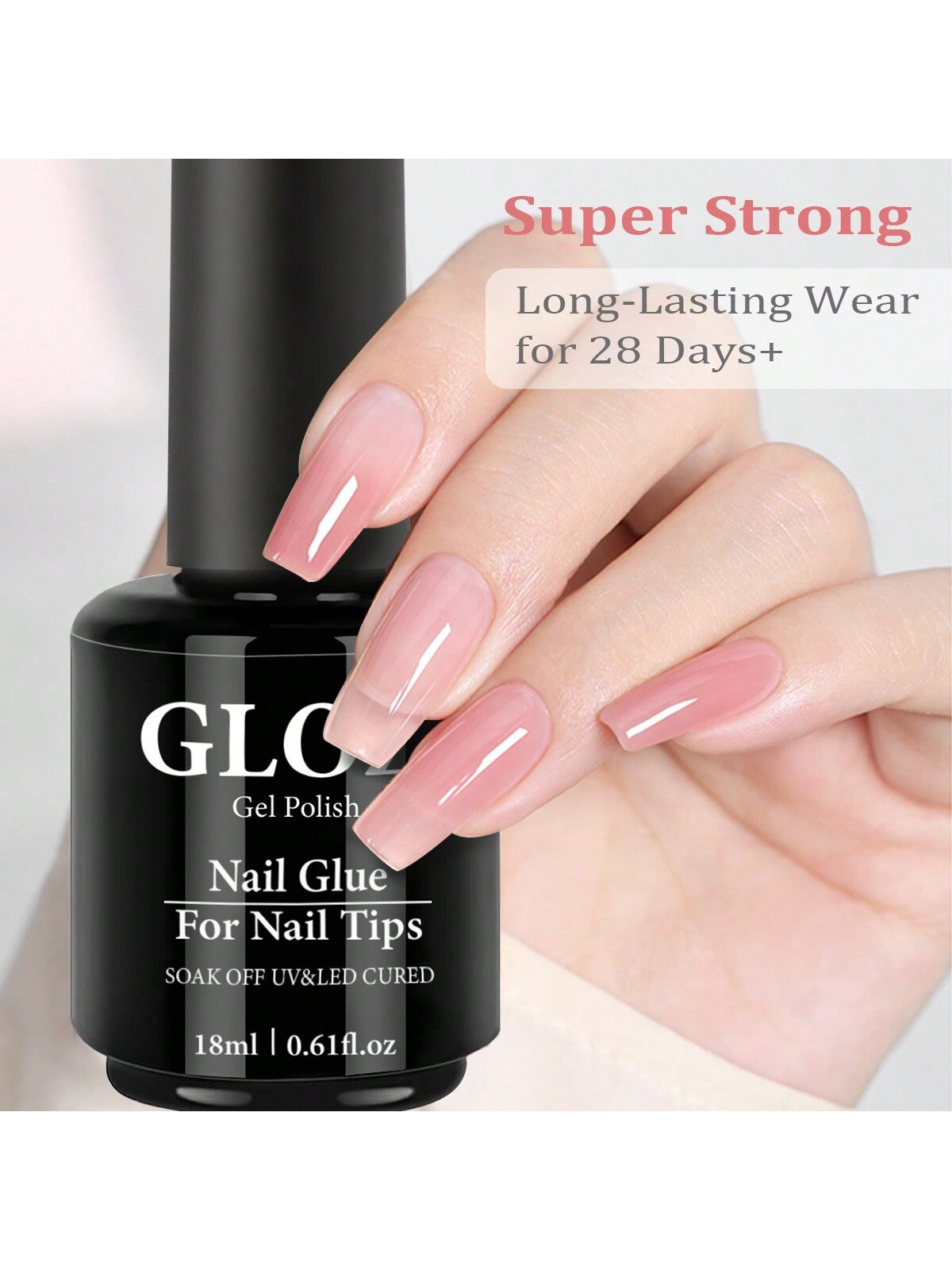 GLOZ 18ML Nail Glue Nail Bond Brush In Nail Glue For Press On Nails Nail Tips & Fake Nails Super Strong Nail Glue For Nail Tips Long Lasting Acrylic Nails Gel Glue - Hanmeimei