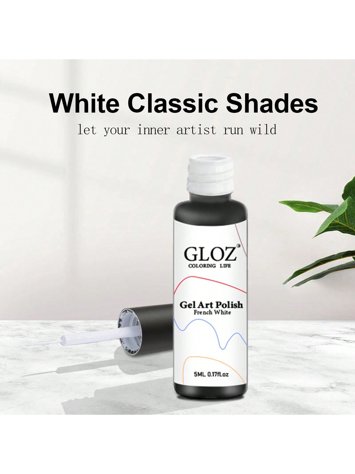 GLOZ Gel Polish Swirl Nail Art Gel White Liner Nail Polish White Nail Polish 1 Pc Classic White Color Gel Art Paint For Thin French Line Nail Art Brush In Pens Soak Off Uv Lamp Manicure Salon - Hanmeimei