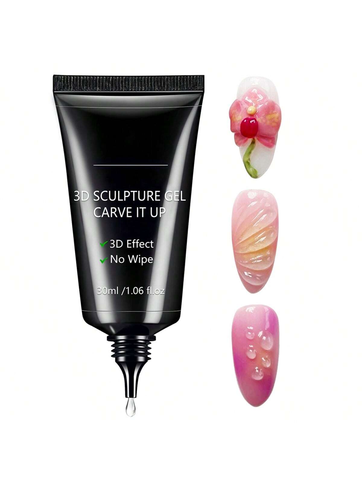 GLOZ 30ML 3D Sculpting Gel Nail Glue For Nail Designs And DIY Nail Art - Clear Gel Polish For Drawing, Molding, Sculpture And Decoration - Hanmeimei