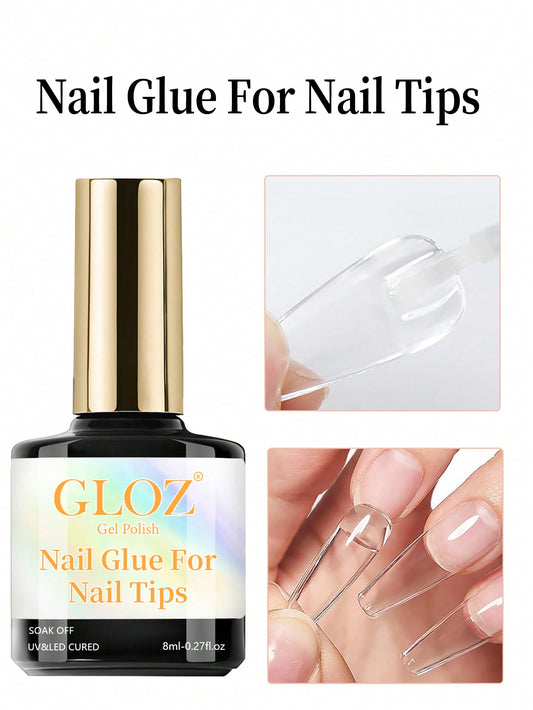 GLOZ Nail Glue Nail Bond Brush In Nail Glue For Press On Nails Nail Tips & Fake Nails Super Strong Nail Glue For Nail Tips Long Lasting Acrylic Nails Gel Glue - Hanmeimei