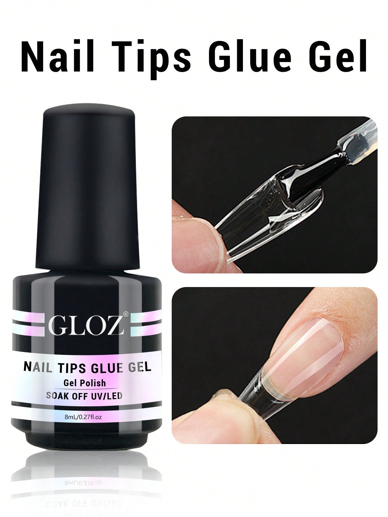 GLOZ Nail Glue Nail Bond Brush In Nail Glue For Press On Nails Nail Tips & Fake Nails Super Strong Nail Glue For Nail Tips Long Lasting Acrylic Nails Gel Glue - Hanmeimei