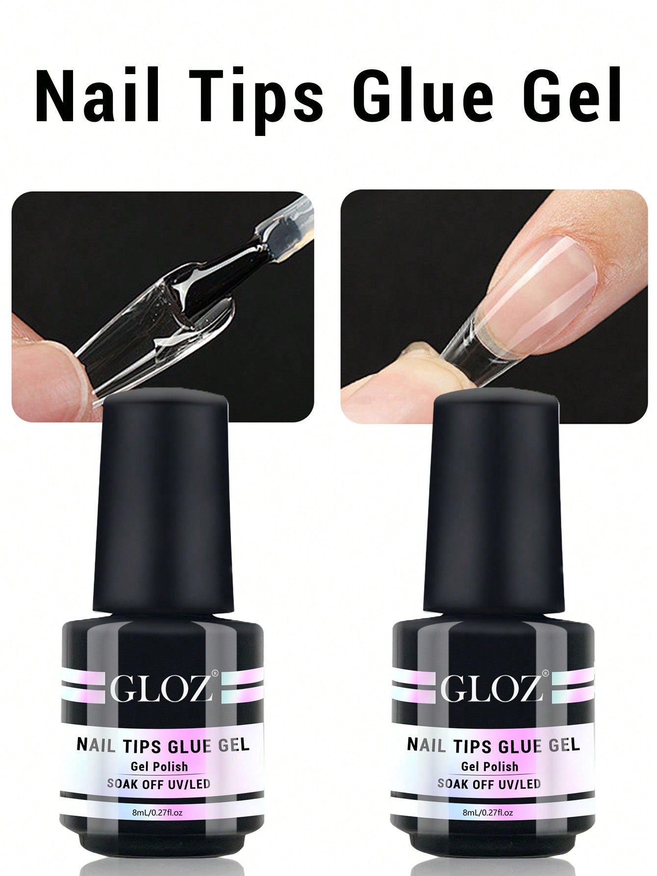 GLOZ Nail Glue Nail Bond Brush In Nail Glue For Press On Nails Nail Tips & Fake Nails Super Strong Nail Glue For Nail Tips Long Lasting Acrylic Nails Gel Glue - Hanmeimei