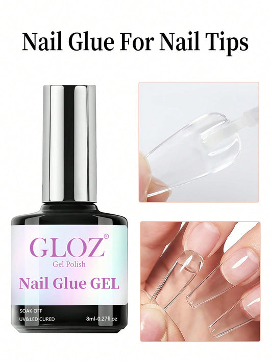 GLOZ Nail Glue Nail Bond Brush In Nail Glue For Press On Nails Nail Tips & Fake Nails Super Strong Nail Glue For Nail Tips Long Lasting Acrylic Nails Gel Glue - Hanmeimei