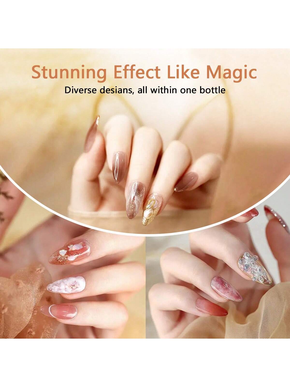 GLOZ Nail Blooming Gel Clear Uv Led Blossom Gel Polish For Spreading Effect Marble Natural Stone Watercolor Floral Print Soak Off Nail Gel Diy Nail Art Design Manicure Gift For Women - Hanmeimei